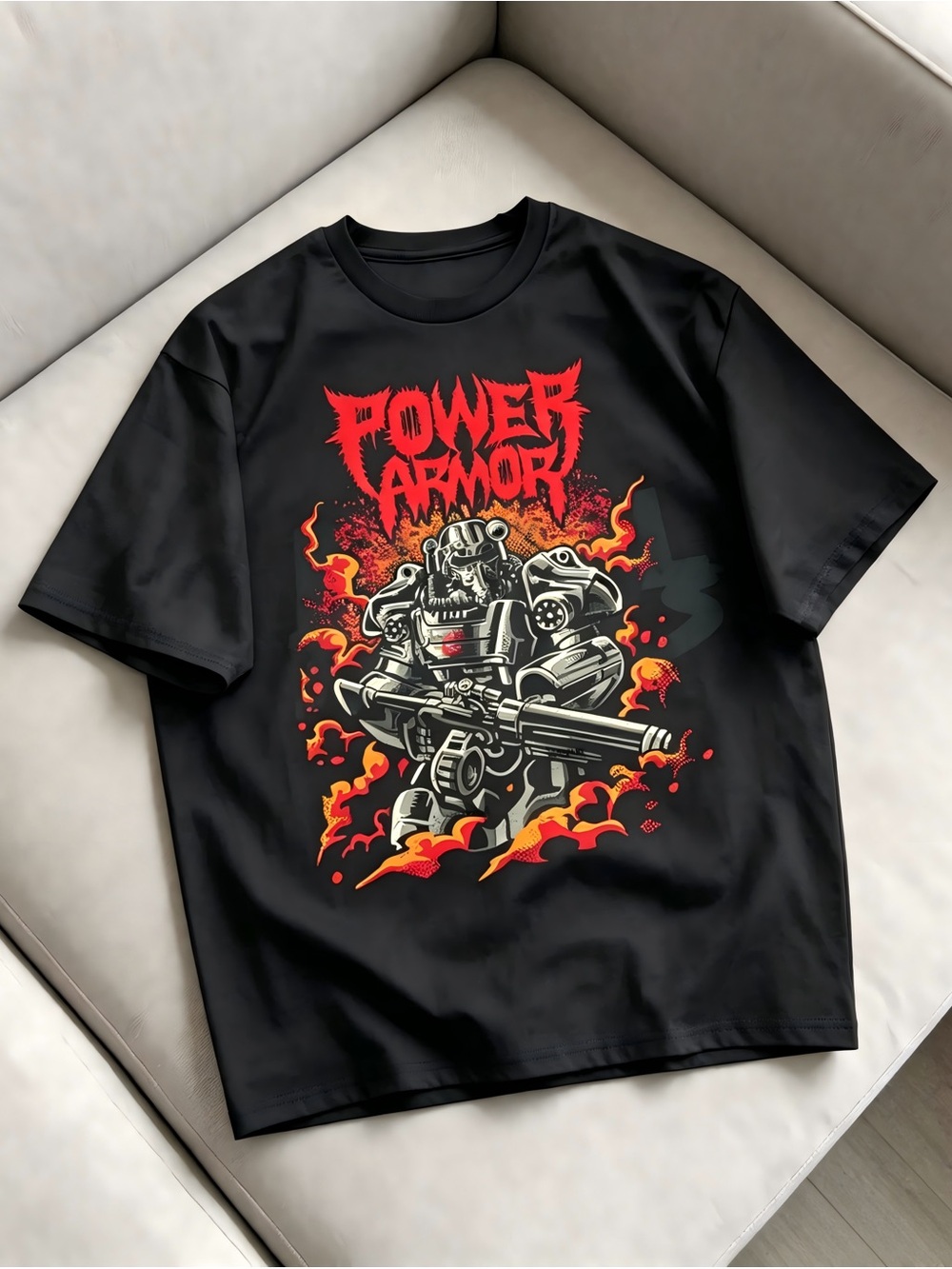 Power Armor Robot Graphic Heavy Metal Sci‑Fi Gaming Women Men T-shirt Unisex